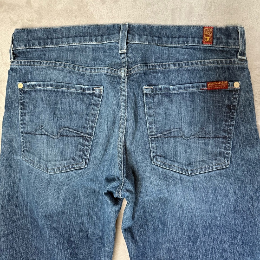 7 For All Mankind Bootcut Jeans Women Size 32 Medium Wash Stretch Denim - Picture 4 of 10